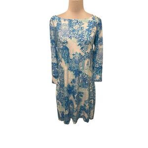 Lilly Pulitzer Womens UPF 50+ Toile About Me Sophie Dress Blue Large NWT